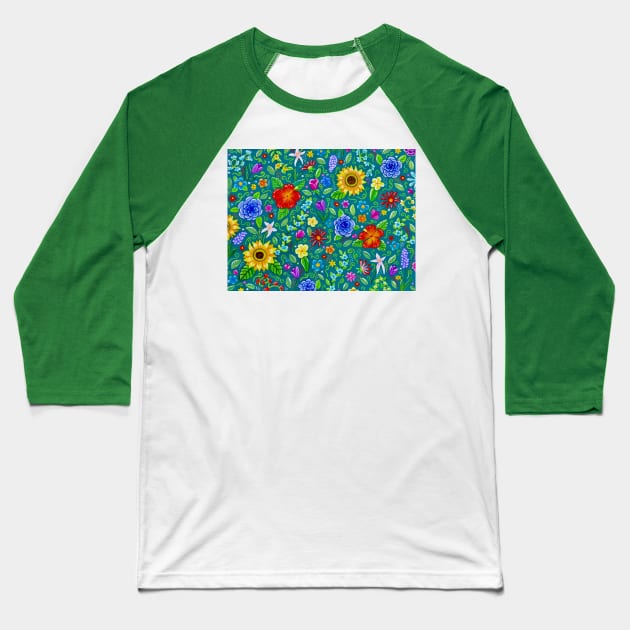 Spring Garden Baseball T-Shirt by SoozieWray